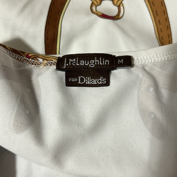 J. McLaughlin Top Equestrian Chain Links 3/4 Sleeve Catalina Cloth Size M - Picture 6 of 10